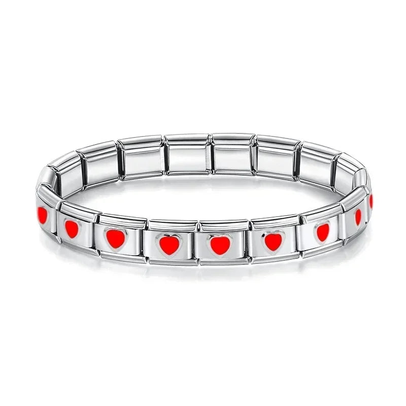 Full Base Bracelet - Continuous Heart Link (Silver Plated Steel)