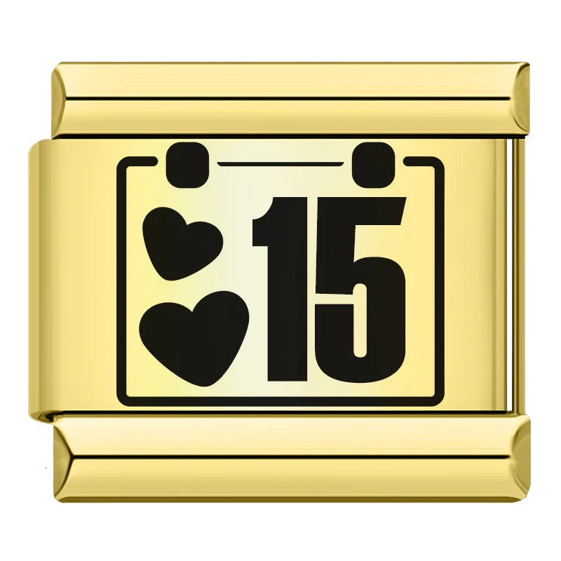 Charm Italiano Plano - Colección Días y Fechas (Calendario Completo 1-31)