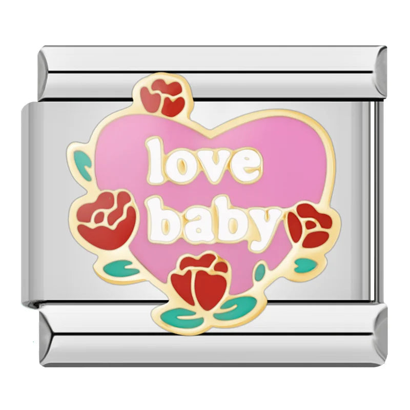 Charm Italiano Plano - Colección Amor Dulce (Globos, Corazones y Nubes)