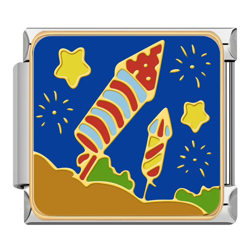 Charm Italiano Plano - Colección Celebración y Fortuna (Año Nuevo, Gato de la Suerte)