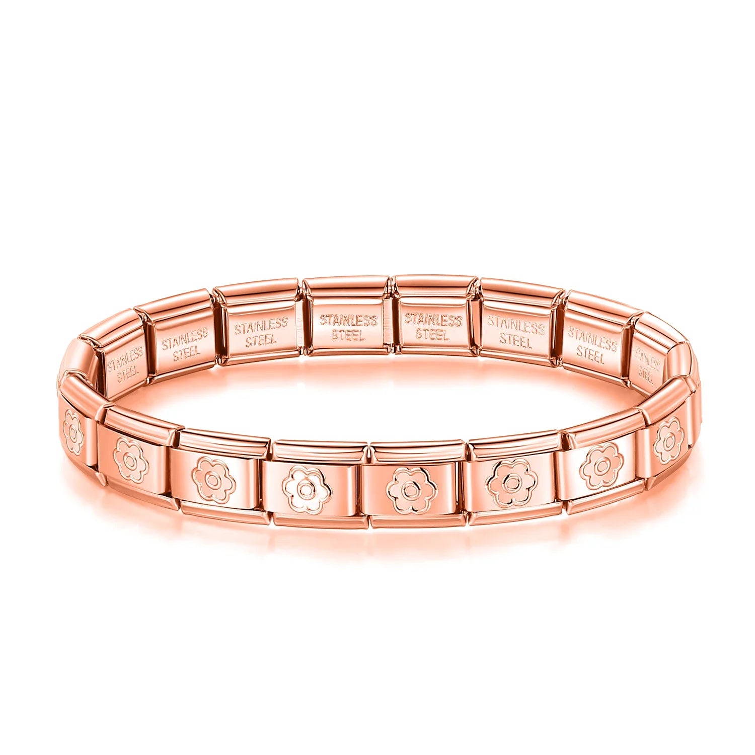 Full Base Bracelet - Hammered Textured Link (Gold, Silver and Rose)