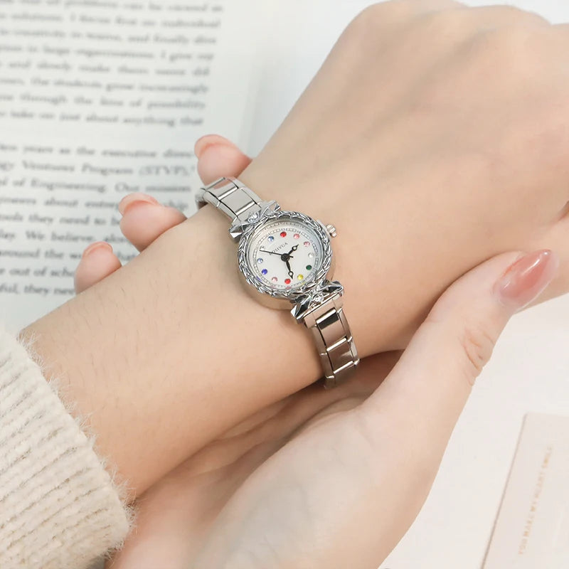 Reloj Base Modular - Diseño Ornato con Zirconias de Color (Compatible Charms 9mm)