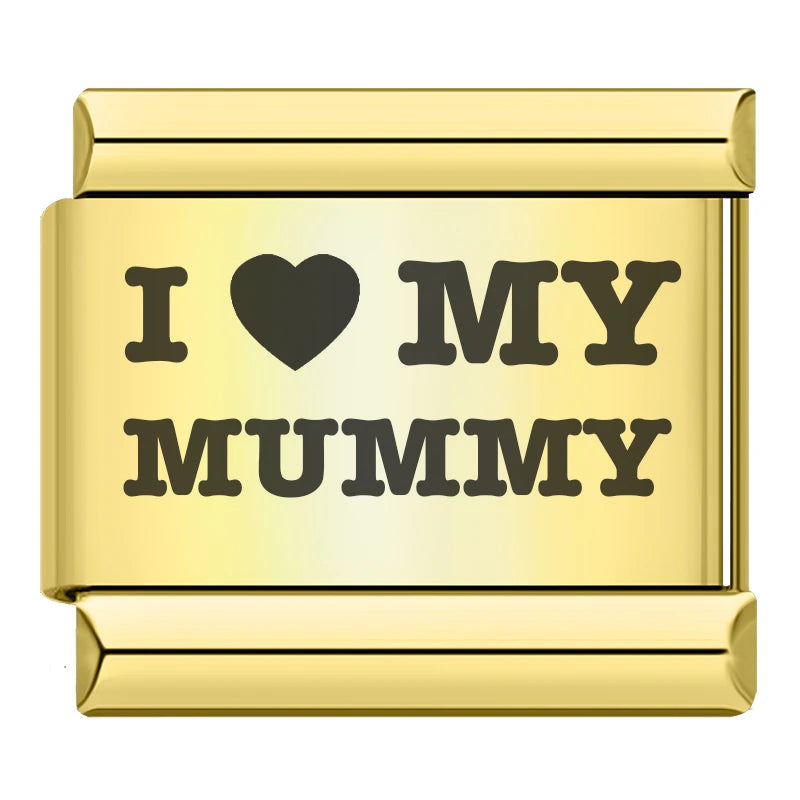 Charm Italiano Plano - Colección Mensajes Audaces (Familia, Motivación y Oro)