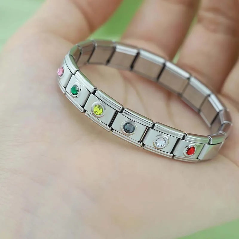 Charm Italiano Plano - Solitario Clásico Redondo (Piedras de Nacimiento)