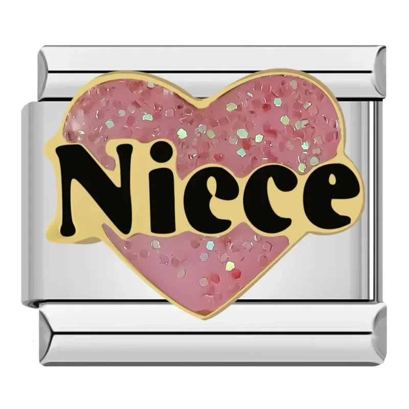 Charm Italiano Plano - Colección Lazos y Títulos Familiares (Mamá, Abuela, Hermana)