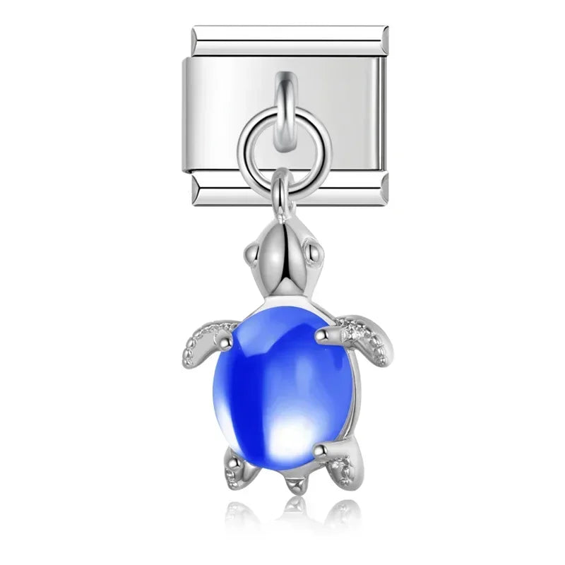 Charm Italiano Colgante - Tortuga de la Suerte (Concha de Cristal Facetado)