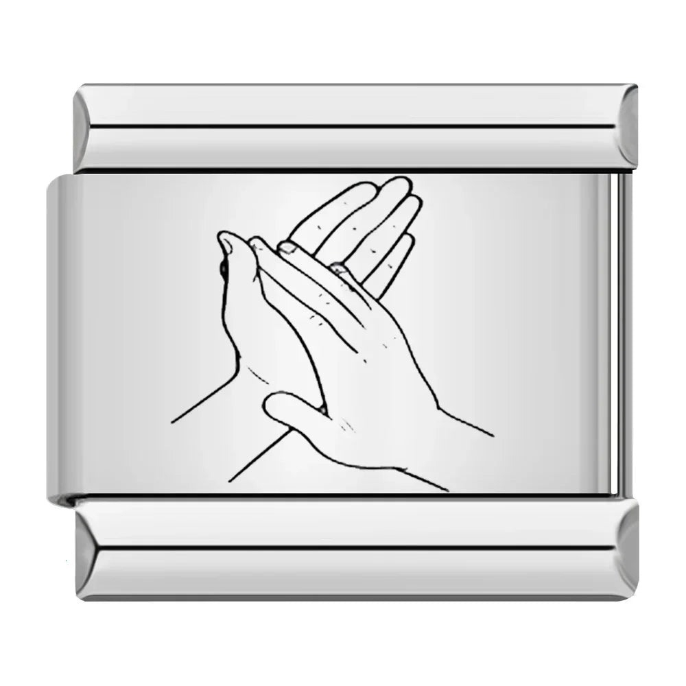 Charm Italiano Plano - Colección Gestos y Símbolos (Manos, Promesas y Suerte)