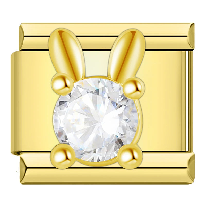 Charm Italiano Plano - Colección Romance Real (Coronas, Alas y Cristales Brillantes)