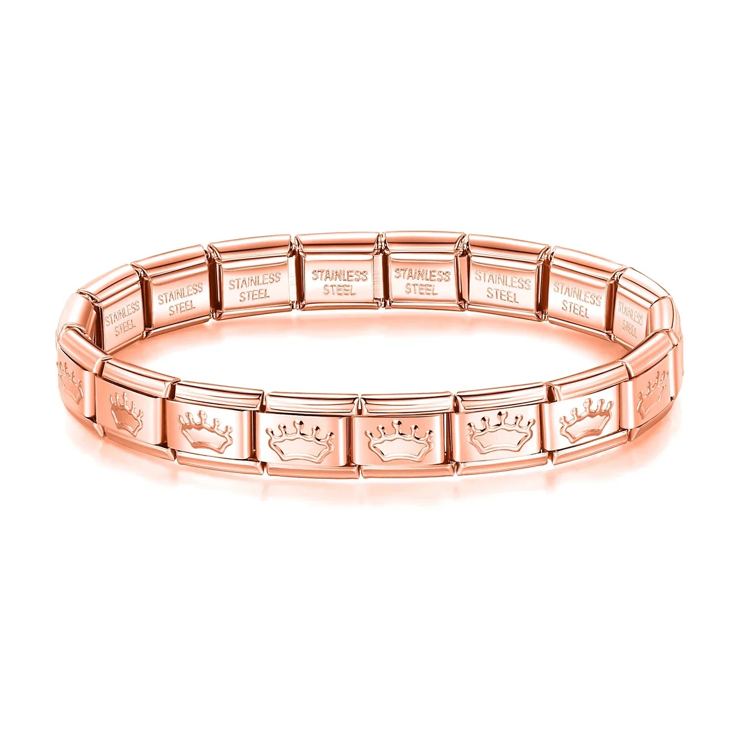 Complete Base Bracelet 9mm - Engraved Pattern (Silver, Gold and Rose Gold)