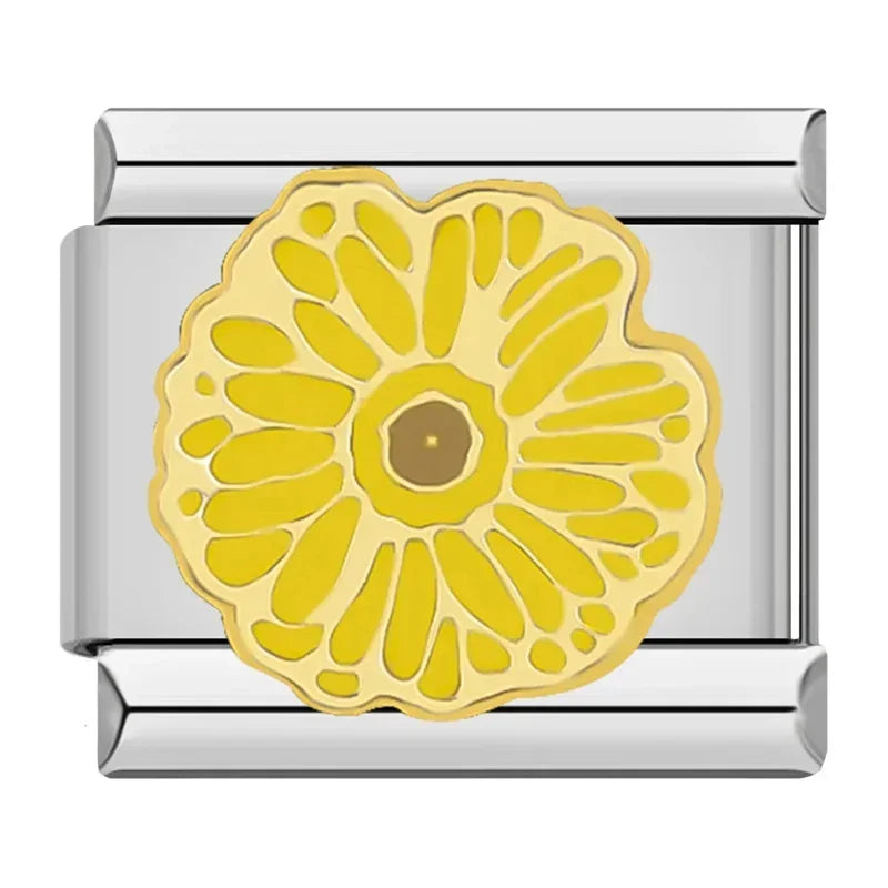 Charm Italiano Plano - Colección Jardín Botánico (Girasoles, Margaritas y Flores)