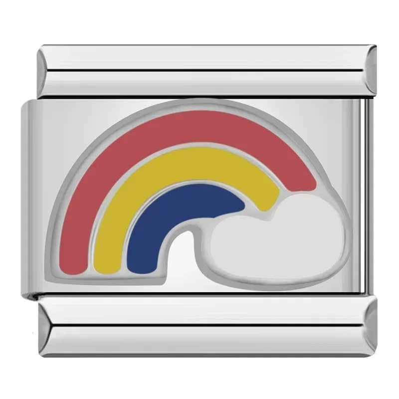 Charm Italiano Plano - Colección Esperanza y Sueños (Luna, Arcoíris, Montaña)