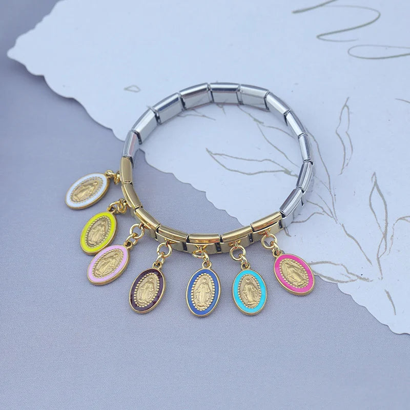 Charm Italiano Colgante - Medalla de Fe y Protección (Virgen)