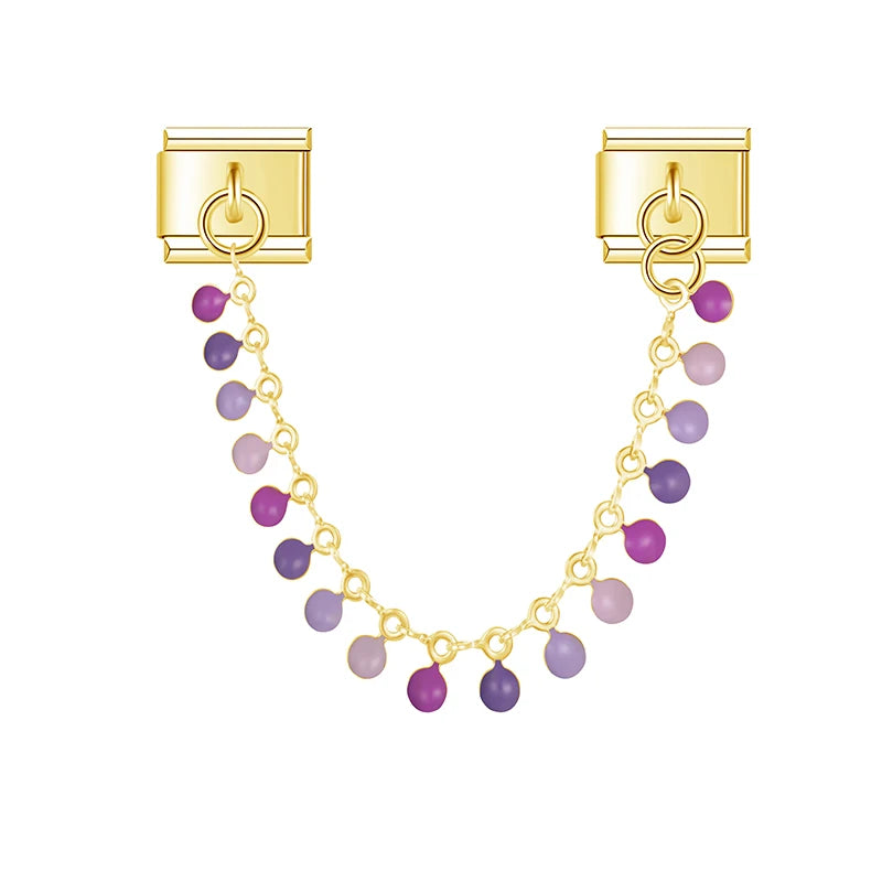 Charm Italiano Doble - Borla de Gemas de Color (Movimiento Festivo)