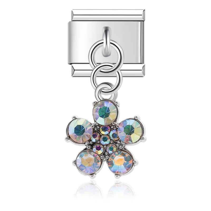 Charm Italiano Colgante - Colección Naturaleza y Familia (Niños, Flores, Luna)