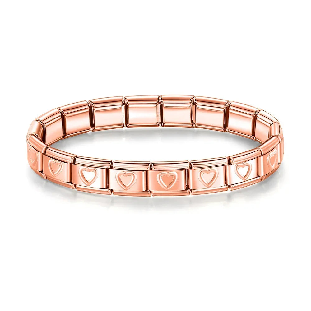 Complete Base Bracelet 9mm - Engraved Pattern (Silver, Gold and Rose Gold)