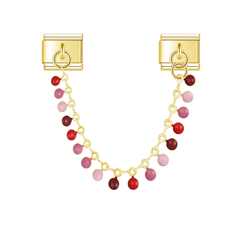 Charm Italiano Doble - Borla de Gemas de Color (Movimiento Festivo)