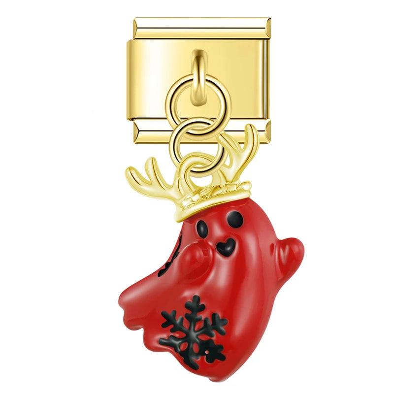Charm Italiano Colgante - Colección Iconos Navideños (Reno, Muñeco, Árbol)