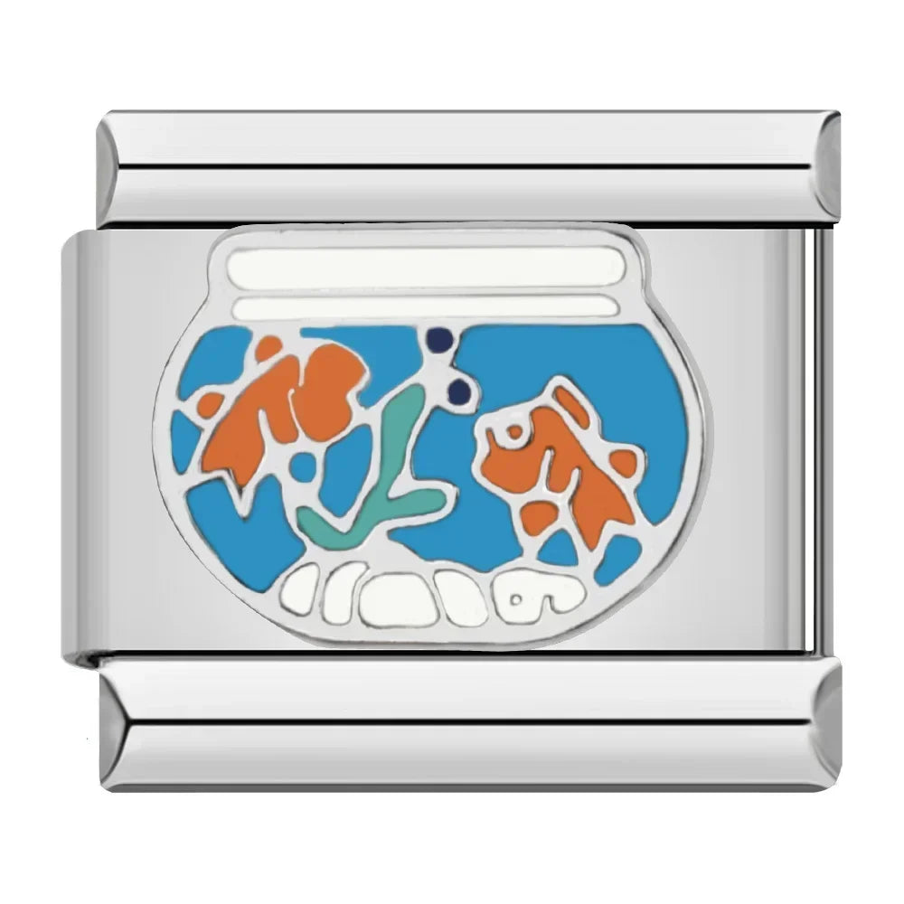 Charm Italiano Plano - Colección Primavera y Elegancia (Sombreros, Flores, Libélula)