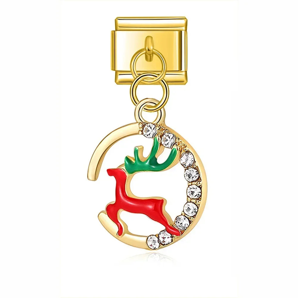 Charm Italiano Colgante - Colección Fiesta Navideña (Papá Noel, Árbol, Reno)