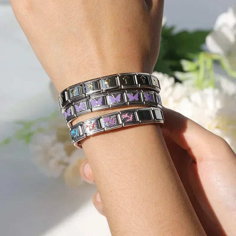 Charm Italiano Plano - Colección Símbolos y Amuletos (Cruz, Yin Yang, Moda)