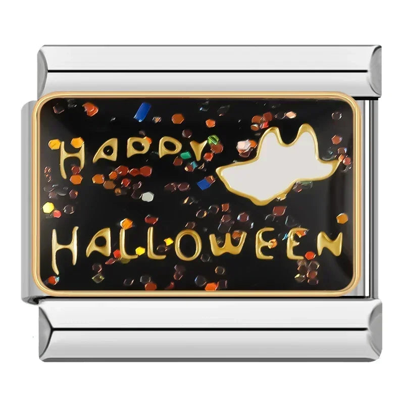 Charm Italiano Plano - Colección Halloween (Calabaza, Fantasma, Bruja)