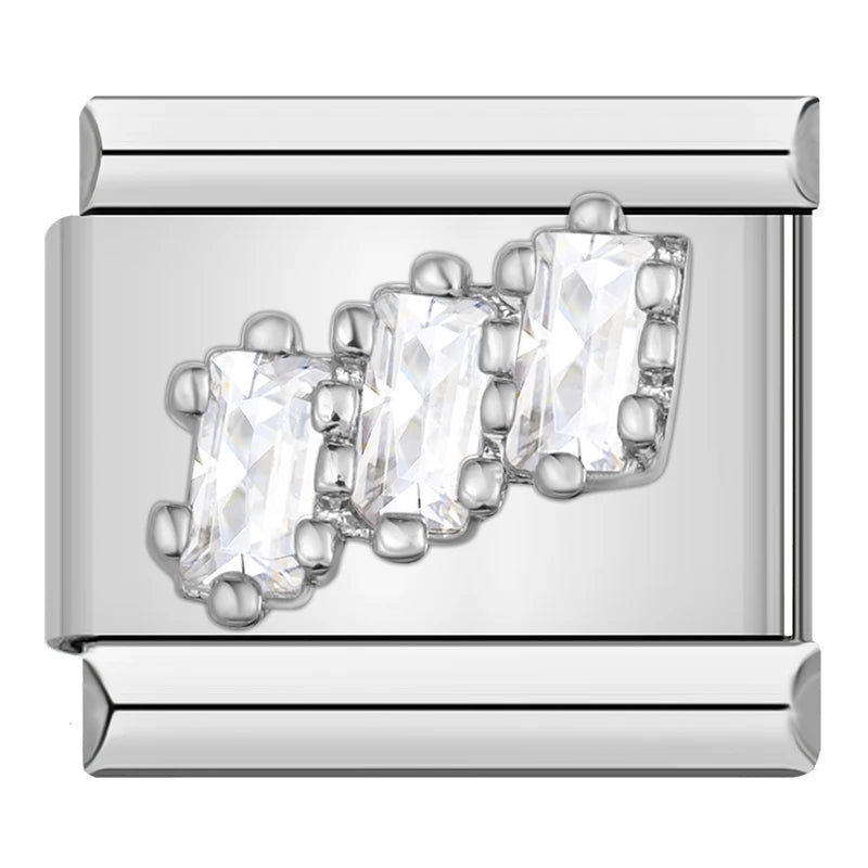 Charm Italiano Plano - Colección Romance Real (Coronas, Alas y Cristales Brillantes)