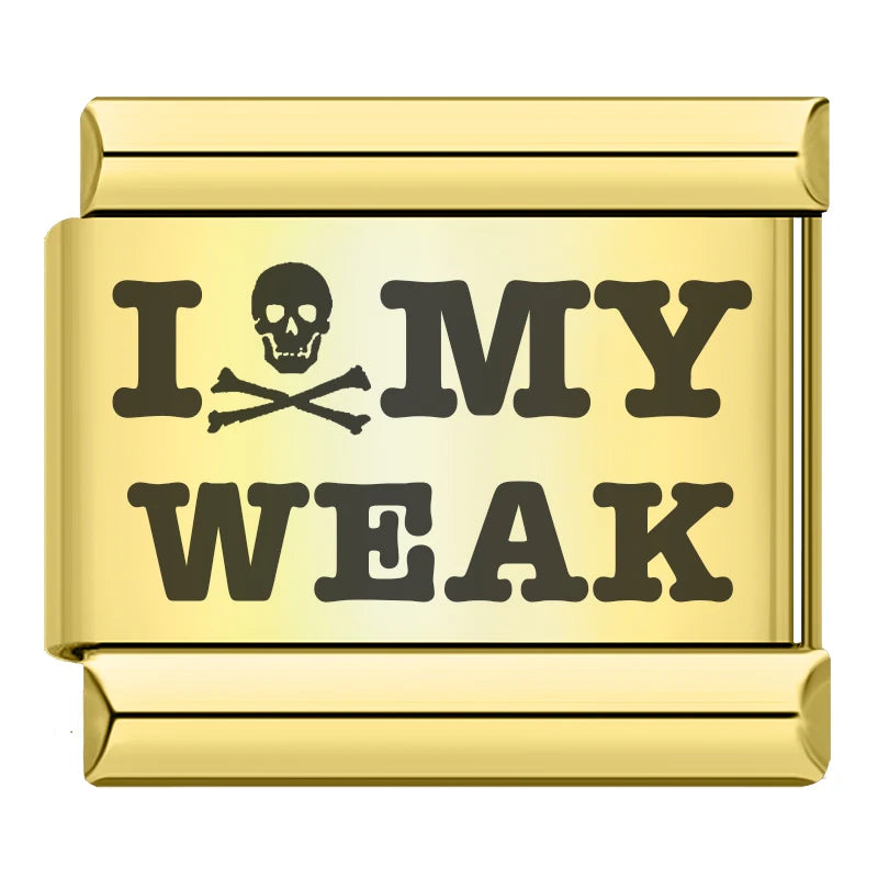 Charm Italiano Plano - Colección Mensajes Audaces (Familia, Motivación y Oro)