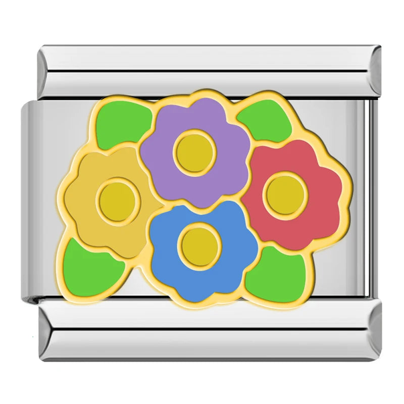 Charm Italiano Plano - Colección Flores Románticas (Ilustración Pastel)