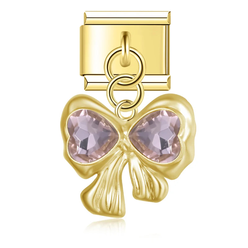 Charm Italiano Colgante - Colección Lujo Rococó (Lazos, Corazones y Perlas)