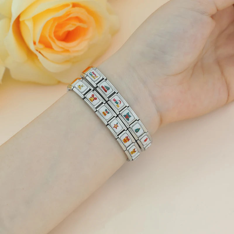 Charm Italiano Plano - Colección Navidad "Cute" (Muñecos de Nieve, Reno y Regalos)