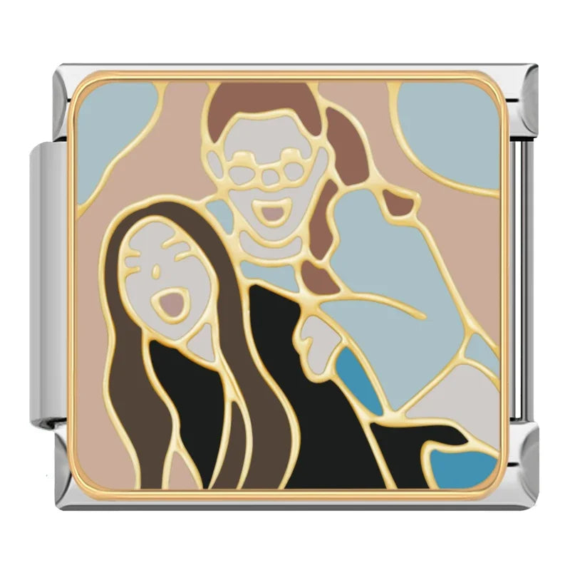 Charm Italiano Plano - Colección Momentos de Amor y Familia (Siluetas Cariñosas)