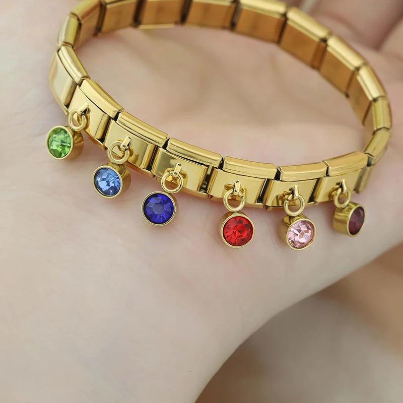 Charm Italiano Colgante - Piedra de Nacimiento (12 Meses en Oro)