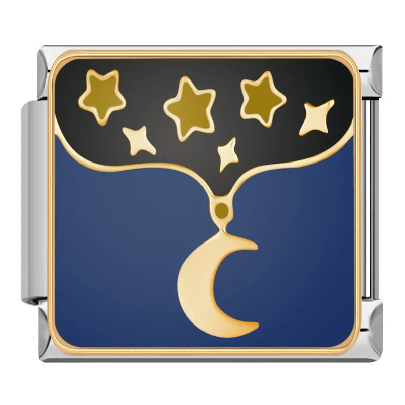 Charm Italiano Plano - Colección Noche Estrellada y Sueños (Arte Celeste)