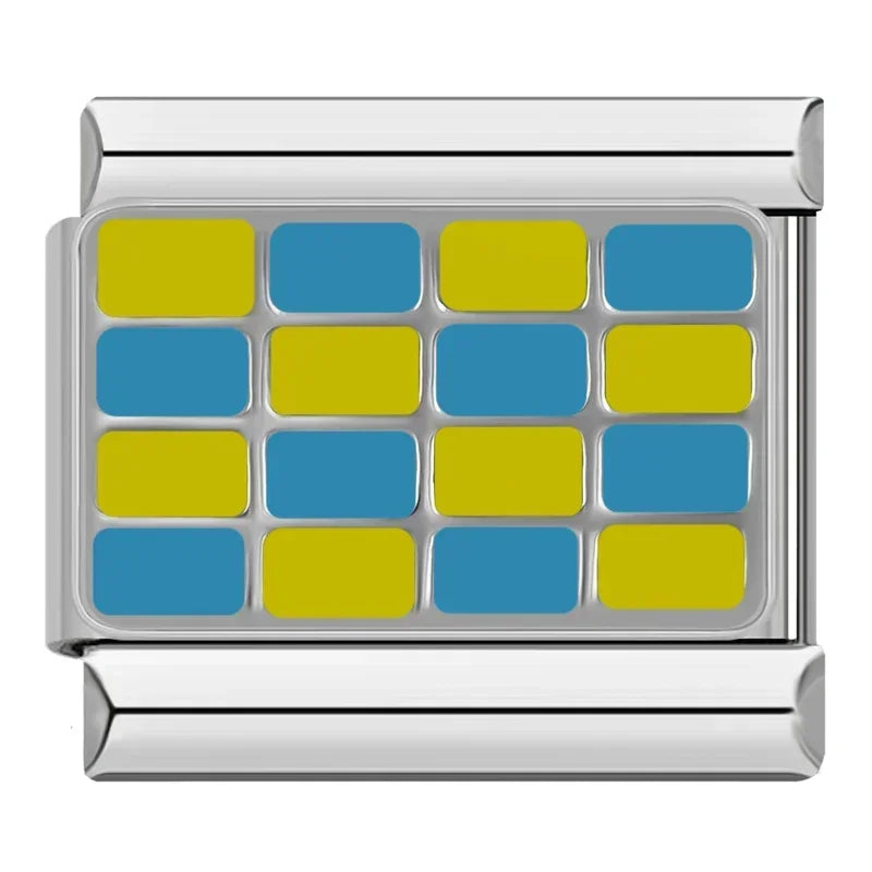 Charm Italiano Plano - Colección Gráfica y Celebración (Patrón Ajedrezado)