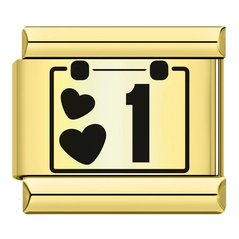 Charm Italiano Plano - Colección Días y Fechas (Calendario Completo 1-31)