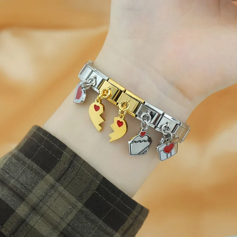 Charm Italiano Colgante - Colección Mensajes de Amor (Carta, Regalo, Pastel)