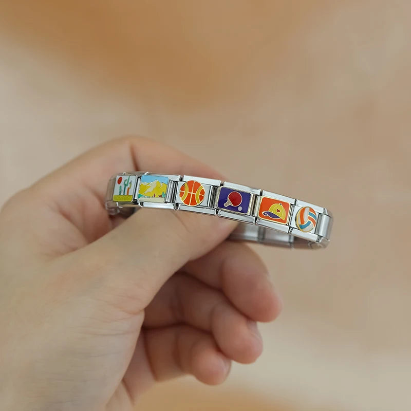 Charm Italiano Plano - Colección Deportes y Aire Libre (Basket, Voley, Bici)