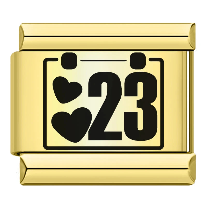 Charm Italiano Plano - Colección Días y Fechas (Calendario Completo 1-31)