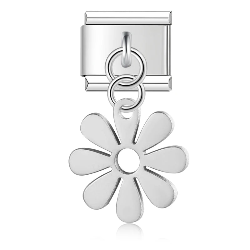 Charm Italiano Colgante - Colección Botánica y Símbolos (Hojas, Flores, Campana)