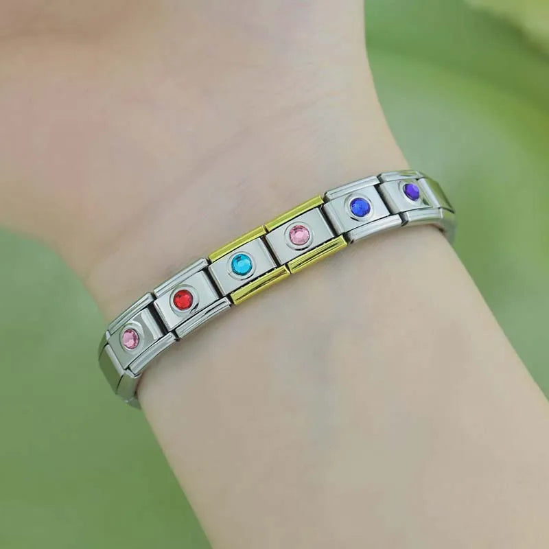 Charm Italiano Plano - Solitario Clásico Redondo (Piedras de Nacimiento)