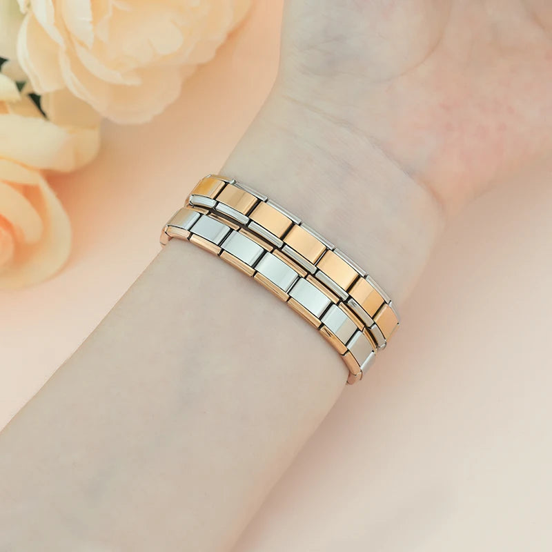 Complete Italian Bracelet - Two-Tone Edition (Silver and Rose Gold)