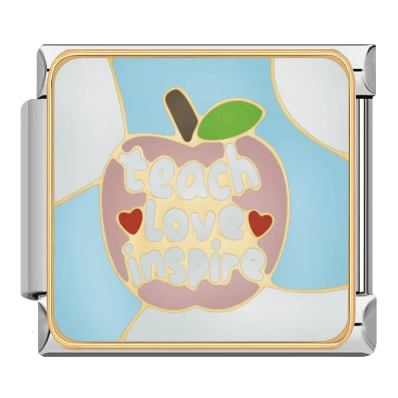 Charm Italiano Plano - Colección Escuela y Beisbol (Maestras y Deporte)