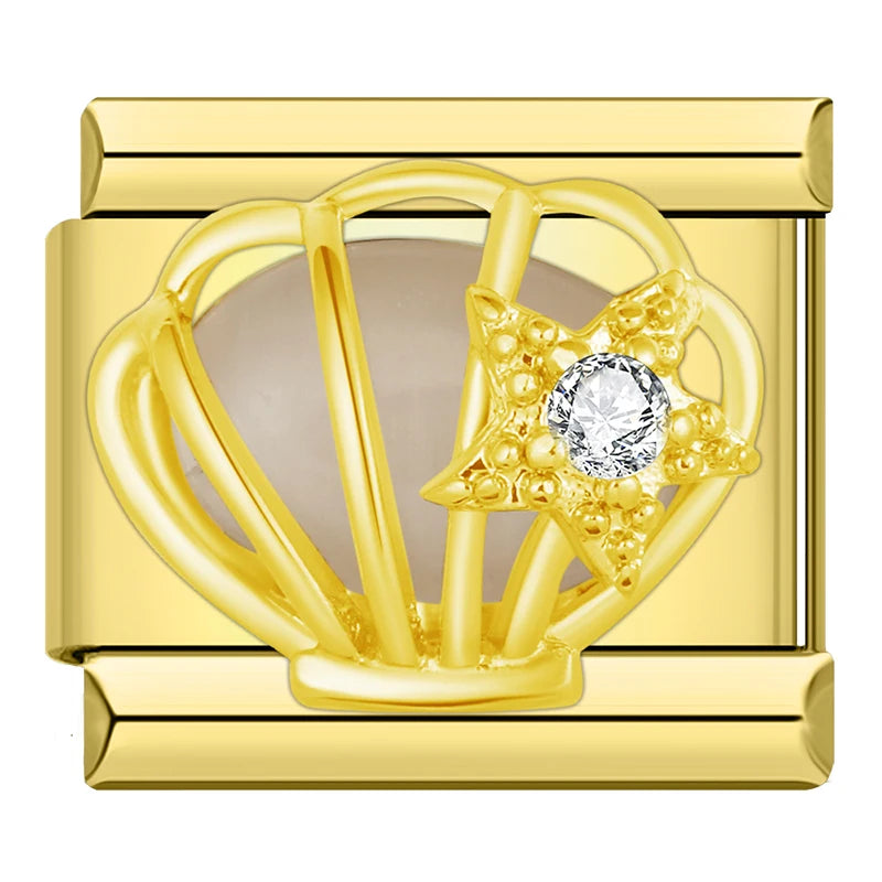 Charm Italiano Plano - Colección Romance Real (Coronas, Alas y Cristales Brillantes)