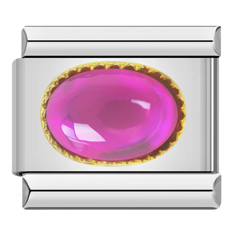 Charm Italiano Joya - Piedras de Nacimiento y Estilo Vintage (Gemstones)