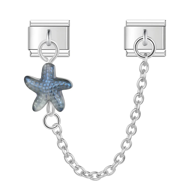 Charm Italiano Doble - Cadena con Estrella "Jelly" (Cielo y Mar)