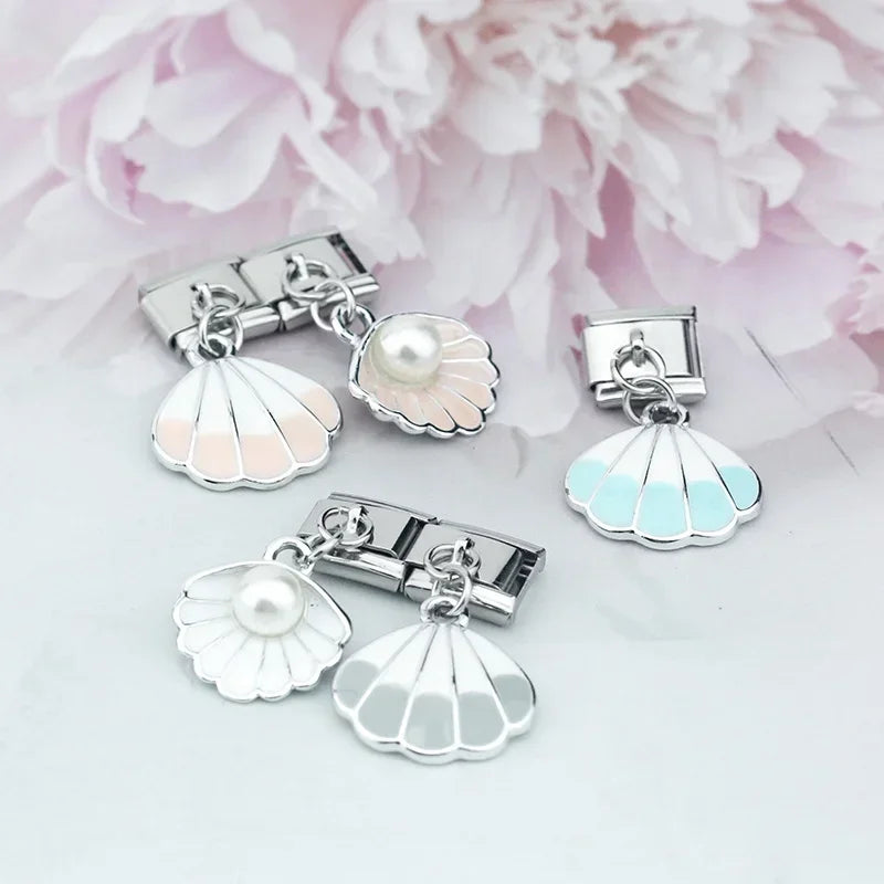 Charm Italiano Colgante - Concha de Mar con Perla (Tesoro del Océano)