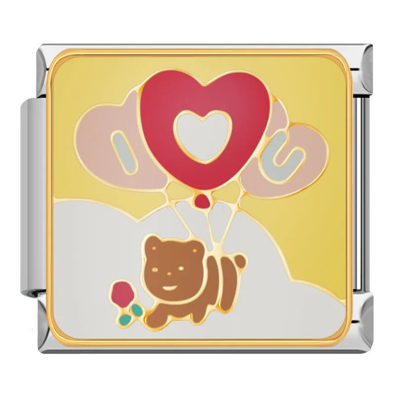 Charm Italiano Plano - Colección Amor Dulce (Globos, Corazones y Nubes)