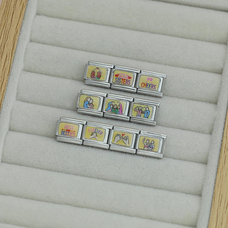 Charm Italiano Plano - Colección Hermandad y Amistad Eterna (Besties, Sisters)