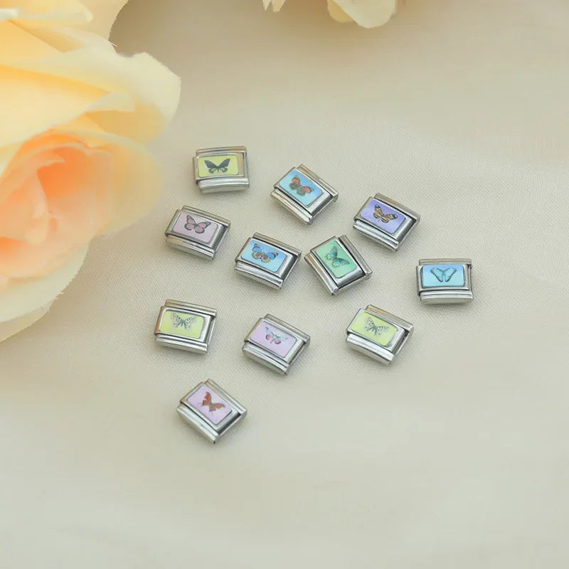 Charm Italiano Plano - Colección Mariposas del Mundo (Realistas y Coloridas)