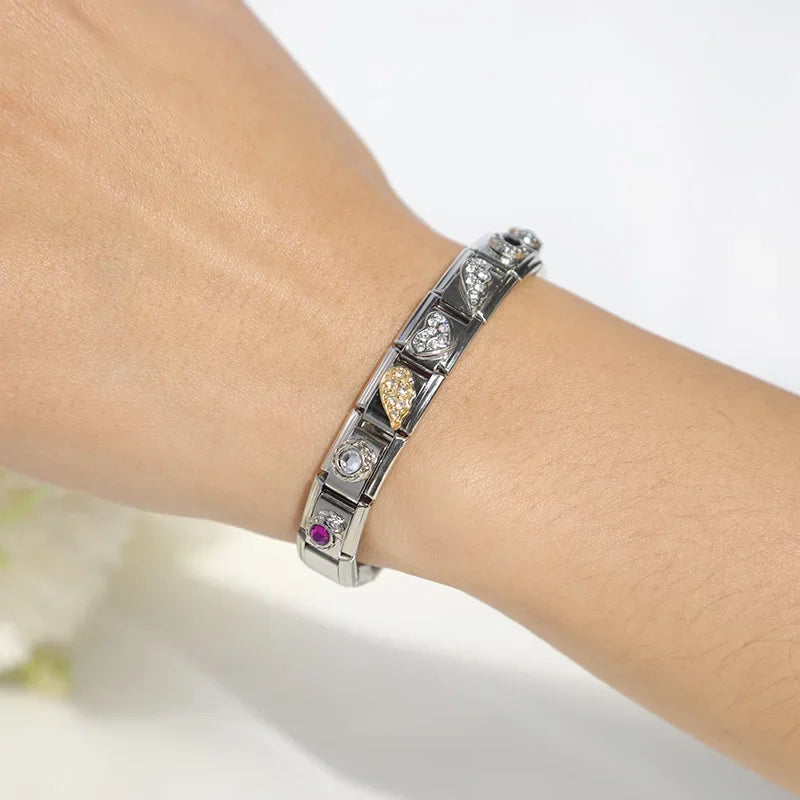 Charm Italiano Plano - Colección Princesa y Diamantes (Alas, Perlas y Solitarios)